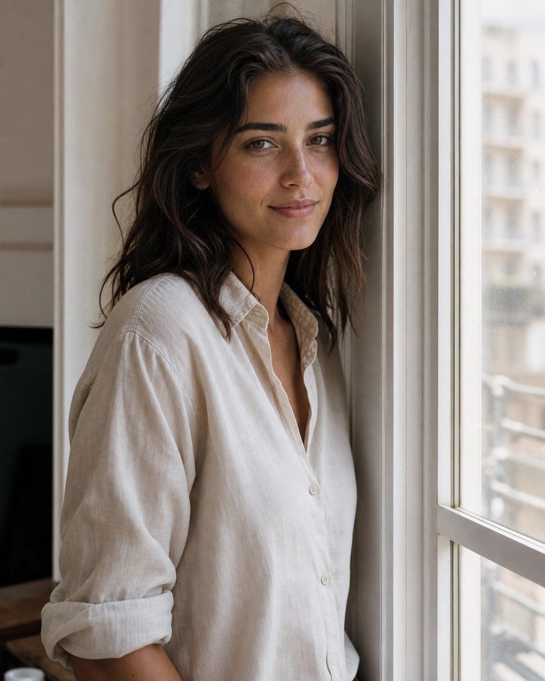 דוגמנית AI בתאורה טבעית - צילום שנראה אמיתי